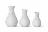 Vasos Decorativos Jogo 3 Peças Cinza Claro Espiral