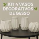 Vasos gesso kit 4 decoração premium luxo em cada detalhe artesanal