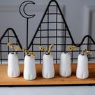 Vasos Mini Bud MOUGIGI Ghost, conjunto de 5 decorações cerâmicas de Halloween Vasos Mini Bud MOUGIGI Ghost, conjunto de 5 decorações cerâmicas de Halloween