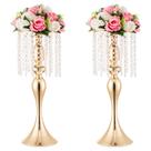 Vasos para peças centrais Inweder Gold Crystal 54 cm de altura, 2 peças