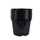 Vasos Plasticos rigido resistente para flores e plantas Pote 15 Pretos de 1Litro - 10 unidades