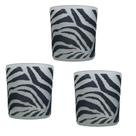 Vasos Porta Velas 3 Peças Vidro Jateado Animal Print Zebra 8x7cm Cada Vasos Porta Velas 3 Peças Vidro Jateado Animal Print Zebra 8x7cm Cada