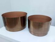 Vasos Redondos Em Inox Escovado Bronze Pequeno E Médio Vasos Redondos Em Inox Escovado Bronze Pequeno E Médio