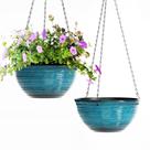 Vasos Suspensos Vanslogreen 25 cm Azul, Kit com 2 e Drenagem Vasos Suspensos Vanslogreen 25 cm Azul, Kit com 2 e Drenagem