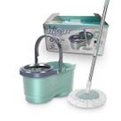 Vassoura Mop Giratório Cesto Em Inox Verde com Refil Vassoura Mop Giratório Cesto Em Inox Verde com Refil