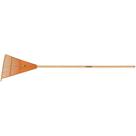 Vassoura para Jardim Rastelo 22 Dentes Plástica com Cabo de Madeira 120cm Laranja Tramontina