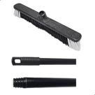 Vassoura Pelo Sintético 40cm com Cabo de Metal Preto 1,20m Leve, Resistente e com Rosca Universal