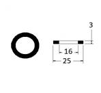 vedante 3/4 BORRACHA 25x16x3 mm para maquina lavar etc - 101706 vedante 3/4 BORRACHA 25x16x3 mm para maquina lavar etc - 101706