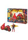 Veículo de brinquedo Spider-Man Marvel Jet Web Cycle com figura de 15 cm