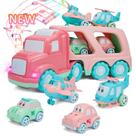 Veículos de desenho animado Playset Transport Car Carrier Truck com sons Veículos de desenho animado Playset Transport Car Carrier Truck com sons