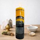 Vela 21 Dias Amarela e Preta Nova Luz Bicolor Proteção Prosperidade Quebra de Energias Negativas