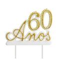 Vela 60 anos luxo branca e dourada ref 1351 velarte
