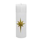 Vela Advento 20 cm x 7 cm Branca Texturizada - Estrela