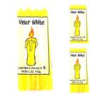 Vela Amarela Palito Colorida Parafina Votiva Número 8 Ritual Umbanda Kit 3 Und
