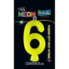 Vela Amarelo Neon - 01 Unidade - Festcolor