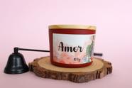 Vela Amora, Morango e Rosa Branca - Amor - 100g