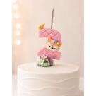 Vela Aniversário Infantil Bosque Encantado Rosa Biscuit Menina Número 1 ou 2 Idade:1 ano