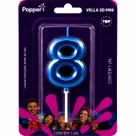 Vela aniversario klf popper numeros 3d mini azul numeros:0