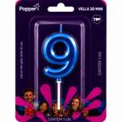 Vela aniversario klf popper numeros 3d mini azul numeros:0