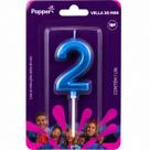 Vela aniversario klf popper numeros 3d mini azul numeros:0
