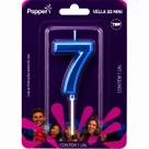 Vela aniversario klf popper numeros 3d mini azul numeros:0