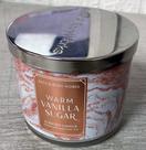 Vela Aromática Bath & Body Works Warm Vanilla Sugar - 3 Pavios - 430ml