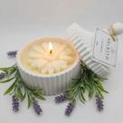 Vela Aromática Lavanda Flor Margarida Pote Cerâmica Decoração Potiche 150g