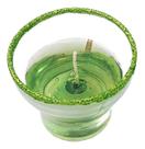 Vela aromatica mini vaso c/ castiçal vidro c/ glitter verde