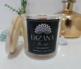 Vela Aromática Perfumada Bamboo 180g Premium Pavio de Madeira no Vidro Decorativo - Dizana