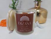 Vela Aromática Perfumada Canela 180g Premium Pavio de Madeira no Vidro Decorativo - Dizana