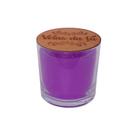 Vela Aromática Perfumada De Lavanda Com Tampa De Madeira