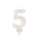 Vela Balão Branca Número 5 - Silverfestas