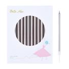 Vela Bella Meri Silver Long Thin Metálica 13 cm 24 unidades