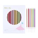 Vela Bella Meri, velas de bolo coloridas metálicas, 24 unidades, 14 cm
