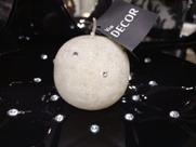 Vela Bola Branca com Strass