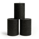 Vela CANDWAX 7,5x10 cm, pilar preto, conjunto de 3