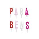 Vela Colorida Parabéns - 8 Velas para Aniversário