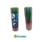 Vela De 7 dias ( votiva ) Bicolor Vermelha Verde 100% Parafina Pura com 260 gr celofane liso