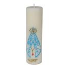 Vela de Altar. N S Aparecida. Rossoni Velas. 07x25cm. Branca. Pintado à mão. Parafina Vela de Altar. N S Aparecida. Rossoni Velas. 07x25cm. Branca. Pintado à mão. Parafina