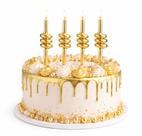 Vela de Aniversário Design Tubo Dourada Tubular Gold