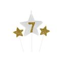 Vela de Aniversário New Star Dourado - Número 7