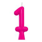 Vela De Aniversário Número Neon Rosa