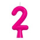 Vela De Aniversário Número Neon Rosa