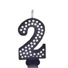 Vela de Aniversário Poá Preto - N2 Vela de Aniversário Poá Preto - N2