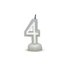 Vela de Aniversário Super Vela Branca - Número 4
