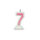 Vela de Aniversário Super Vela Rosa - Número 7