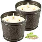 Vela de Citronela Aottom, Kit com 2 Unidades, Grande, 3 Pavios, Cera de Soja Vela de Citronela Aottom, Kit com 2 Unidades, Grande, 3 Pavios, Cera de Soja