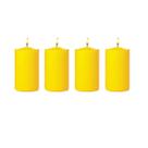 Vela Decorativa amarelo 4 uni 6cm Decoração