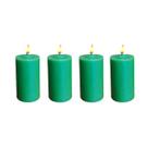 Vela Decorativa verde 4 uni 6cm Decoração