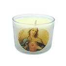 Vela Devocional Aromática Sagrado Coração de Maria no Copo de Vidro